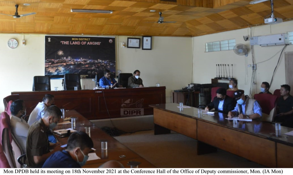 DPDB meeting held at the Conference Hall of the Office of Deputy commissioner, Mon on November 18. (DIPR Photo) 